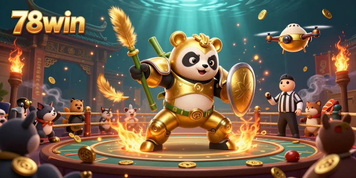 Experience thrilling gameplay at 78win with a vibrant atmosphere featuring dynamic characters and gold tokens.